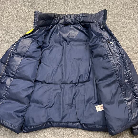 Adidas Puffer Jacket Men's L Blue Adiwarm Down Mock Neck Pockets Full Zip - Picture 5 of 13